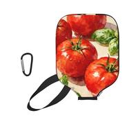 CNTDBU Tomato Basil Fresh Housse de pagaie de pickleball en néoprène avec poche en maille et mousqueton pour sac de sport