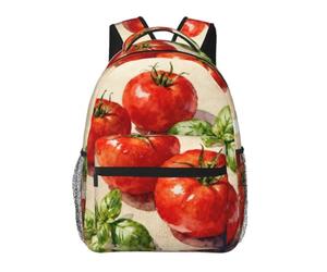 CNTDBU Tomato Basil Fresh Sac à dos léger et décontracté pour adultes - Sac à dos de voyage de grande capacité avec sangles rembourrées - Sac de banlieue résistant à l'eau