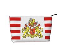CNTDBU Trousse de maquillage en velours côtelé avec fermeture éclair pour voyage, articles de toilette et usage quotidien Motif drapeau du Sénat de Brême