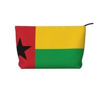 CNTDBU Trousse de maquillage en velours côtelé avec fermeture éclair pour voyage, articles de toilette et usage quotidien Motif drapeau de la Guinée-Bissau