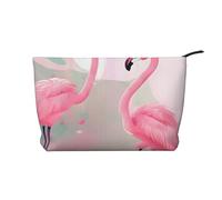 CNTDBU Trousse de maquillage Love Flamingo en velours côtelé avec fermeture éclair pour voyage, articles de toilette et usage quotidien