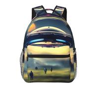 CNTDBU UFO Landing Sac à dos léger et décontracté pour adultes, sac à dos de voyage de grande capacité avec sangles rembourrées, sac de banlieue résistant à l'eau