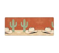 CNTDBU Western Cowboy Sous-main de bureau extra large 30 x 80 cm Tapis de souris de jeu antidérapant avec bords cousus, tapis de clavier imperméable pour bureau