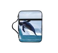 CNTDBU Whales At Sea Bible Study Tote Bag With Handle - Résistant à l'eau - Organiseur pour voyage à l'église, porte-stylo, tablette, journal