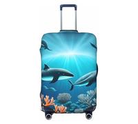 CNTDBU Whales Under the Sea Housse de protection élastique pour valise, résistante aux rayures, s'adapte à la plupart des valises, Noir , M, Bohémien