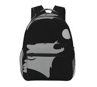 CNTDBU Wolf Howl Side Sac à dos léger et décontracté pour adultes, sac à dos de voyage de grande capacité avec sangles rembourrées, sac de navetteur résistant à l'eau