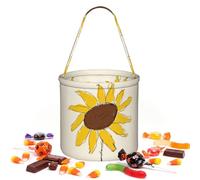 CNTDBU Wonky Sac de rangement rond en forme de tournesol pour Halloween | Tissu sergé léger réutilisable pouvant contenir des cadeaux essentiels pour une utilisation en fête