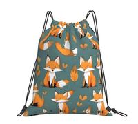 CNTDBU Yellow Fox Grand sac à dos imperméable et léger pour le sport, sac à dos décontracté avec cordon de serrage pour voyage, randonnée