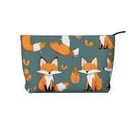 CNTDBU Yellow Fox Trousse de maquillage en velours côtelé avec fermeture éclair pour voyage, articles de toilette et usage quotidien