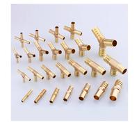 CNTUSRXT 1pc 4 5 6 8 10 12 14 16 19 25mm Hose Barb OD Brass Hosetail Straight Elbow Tee Y Shape Cross 2/3/4 Way Pipe Fitting Connector(Cross 4 Way,19mm)