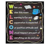 CNTUSRXT Back To School Classroom Decor Welcome Poster Motivational Sign For All Grades(Framed,12x18inch(30x45cm))