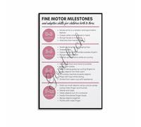 CNTUSRXT Child Development Poster Fine electronic starter Skills Milestones Tracking Chart Canvas Wall-Art for Nursery Decor(Framed,12x18inch(30x45cm))