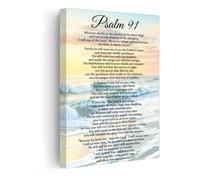 CNTUSRXT Psalm 91 Scripture God's Protection Promise Faith Shelter Refuge For Prayer Home Nursery Decor(Unframed,16x24inch(40x60cm))