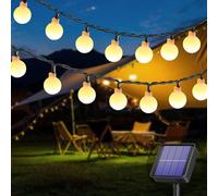 Cnulenzt 60LED Guirlande Solaire Exterieur, 8M/8 Modes, Lampes Solaires de Jardin Étanches pour Jardin, Balcon, Noël, Camping (Blanc Chaud)