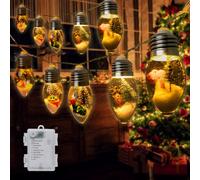 Cnulenzt Guirlande lumineuse LED 1,85 m Étanche IP44 Blanc chaud - Terrasse, chambre, salon, Noël