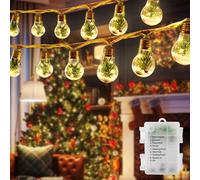 Cnulenzt Guirlande lumineuse Noel intérieur, 12LED 8 Modes Guirlande lumineuse piles, 3.7M Lumières décoratives Noël Blanc Chaud pour Sapin de Noël, Jardin, Rebord Fenêtre, Chambre, Salon