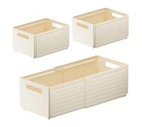 Cnwinu Lot de 3 boîtes de rangement en plastique extensible, réglable de 28 à 48 cm, panier de rangement en plastique, boîte de rangement pliable, pour cuisine, bureau, salle de bain
