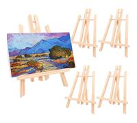 Cnwinu Lot de 4 chevalets de table en bois - 30 x 19 cm - Petit chevalet de table pour enfants - Support en bois massif pour peintures, Phoframe, art et artisanat pour enfants (4)