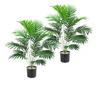 Cnwinu Plantes Artificielles Simulées d'Intérieur 2Pcs, Grand Faux Palmier Artificiel Haut Grandes Plantes en Plastique pour Bureau Maison Jardin Décoration Intérieure Extérieure (Grands Palmiers)