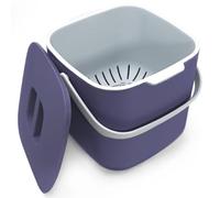 Cnwinu Poubelle bio de cuisine - 4 l - Poubelle à compost de cuisine - Petite poubelle avec couvercle - Poubelle bio avec passoire - Passe au lave-vaisselle - Composteur de cuisine pour tous les jours