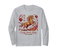 CNY 2026 Crazy Horse Lady Since Lunar Vibes Zodiac Happy Manche Longue