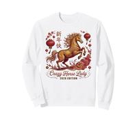 CNY 2026 Crazy Horse Lady Since Lunar Vibes Zodiac Happy Sweatshirt