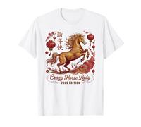 CNY 2026 Crazy Horse Lady Since Lunar Vibes Zodiac Happy T-Shirt