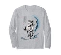 CNY 2026 Year of Horse Aquarelle Art Lunaire Lady Zodiac Pony Manche Longue