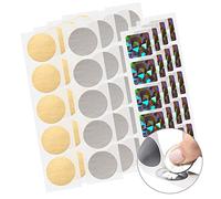 CNYMANY 540 pièces Autocollants à Gratter, 2,5cm Circulaire Carré Auto-adhésif Autocollant Peler et Coller Étiquettes pour Jeux Fête Cadeau Carte Postale Or, Argent, Argent Métallique