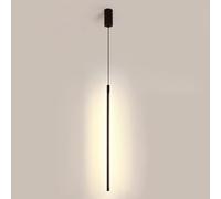 CNYMFF Lampe suspendue linéaire noire à Long tube, luminaire de chevet de chambre à coucher, lustre de ligne minimaliste, plafonniers pour salon, bureau, café, bar, décoration