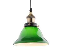 CNYMFF Lustre à suspension en verre vert émeraude, style industriel rétro américain nostalgique, restaurant, bar créatif, café, lustre à café en verre vert émeraude, 25 cm intéressant