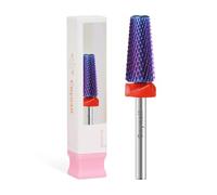 Cnynail Foret à ongles 5 en 1 en carbure de tungstène multifonction pour ongles en acrylique, gels durs, retrait des cuticules, tige de 3/32", rotation bidirectionnelle pour gaucher et droitier (grain