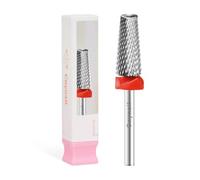 Cnynail Foret à ongles 5 en 1 en carbure de tungstène multifonction pour ongles en acrylique, gels durs, retrait des cuticules, tige de 3/32", rotation bidirectionnelle pour gaucher et droitier (grain