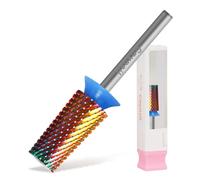 Cnynail Grand foret à ongles plat en carbure de tungstène de 3/32" pour enlever le gel et l'acrylique, pointe de fichier électronique rotative à 2 voies, accessoire de lime électrique de salon (M Girt