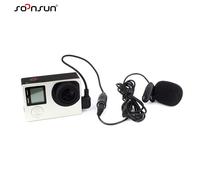 CNYO® 3.5mm Externe Microphone Clip Sur Micro + Adaptateur Câble Accessoires Kit pour GoPro Hero 3 3 + 4 Caméra pour Go Pro accessoire