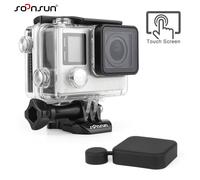 CNYO® Boîtier Étanche De Protection de Couverture de Cas w/Tactile Pour BacPac Backdoor pour GoPro Hero 4 Argent Noir 3 + 3 LCD affichage
