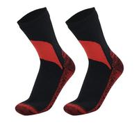 CNYUON 1 Pair Waterproof Socks Elastic Breathable Mid-Tube Socks Foot Protection Windproof Winter Hiking Wading Riding Skiing Socks Pour Homme(Black Red,Euro40-42)