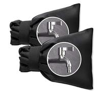 CNYUON 2pcs Outdoor Faucet Cover for Winter Freeze Protection Waterproof Insulated Sleeve Bag Prevents Cracking and Frost Damage(Black)