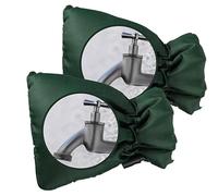 CNYUON 2pcs Outdoor Faucet Cover for Winter Freeze Protection Waterproof Insulated Sleeve Bag Prevents Cracking and Frost Damage(Green)