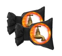 CNYUON 2pcs Outdoor Faucet Covers for Winter Freeze Protection Waterproof Spigot Cover Insulated Reusable Hose Bibs Socks Outside(Black)