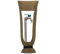 CNYUON 2pcs Winter Waterproof Outdoor Faucet Cover Outside Garden Freeze Protection Sock Reusable Tap Protector(Khaki)