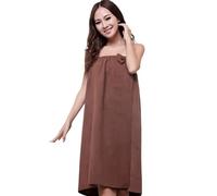 CNYUON 3 pièces femmes séchage rapide nœud papillon portable serviette enveloppement corps plage salle de bain peignoir Robe doux absorbant microfibre(Brown)