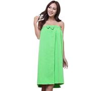 CNYUON 3 pièces femmes séchage rapide nœud papillon portable serviette enveloppement corps plage salle de bain peignoir Robe doux absorbant microfibre(Green)