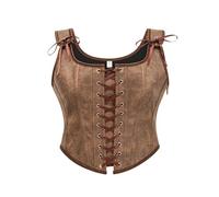 CNYUON Corset vintage à buste couvrant, haut Renaissance for femme, bustier sexy bretelles, corset gainant en similicuir, camisole