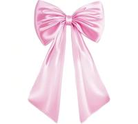 CNYUON Grand Arc de Fond Coquette Rouge et Rose for la décoration Chambre, d'anniversaire en Ruban, Suspension Murale géante Tendre(Pink)