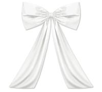 CNYUON Grand nœud décoratif for noël, Anniversaire, fête de Mariage, décor Mural d'arrière-Plan Suspendu, 1 pièces(White)