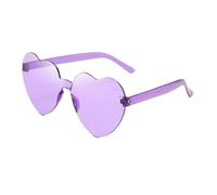CNYUON Lot de 20 lunettes soleil en forme cœur for femme, couleur gelée, sans monture, une seule pièce, aux couleurs éclatantes(Purple)