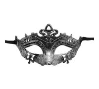 CNYUON Masque de mascarade Vintage Prince, demi-masque en cuivre Antique, masques couronne rétro, décoration fête for femmes, 4 pièces(Silver style 5)
