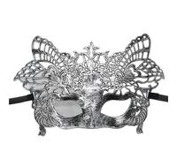 CNYUON Masque de mascarade Vintage Prince, demi-masque en cuivre Antique, masques couronne rétro, décoration fête for femmes, 4 pièces(Silver style 15)