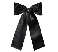 CNYUON Nœuds géants en Ruban de Satin, 2 pièces, décorations Solides et élégantes for Cadeaux, Murs, fêtes, Mariages, aménagement paysages Plus Encore(Black)